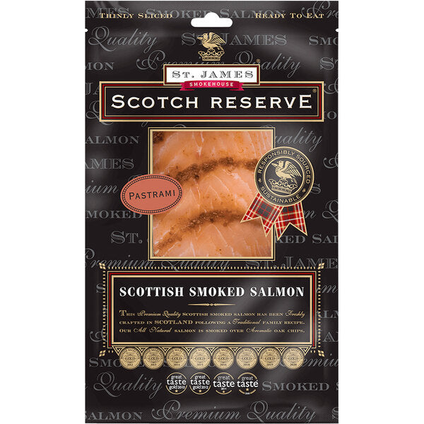 St. James Smokehouse Scotch Reserve Sliced Pastrami Smoked Salmon 4 oz.