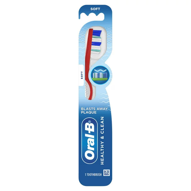 Oral-B Healthy Clean Toothbrush WITH COLOR CHANGE INDICATOR , MEDIUM