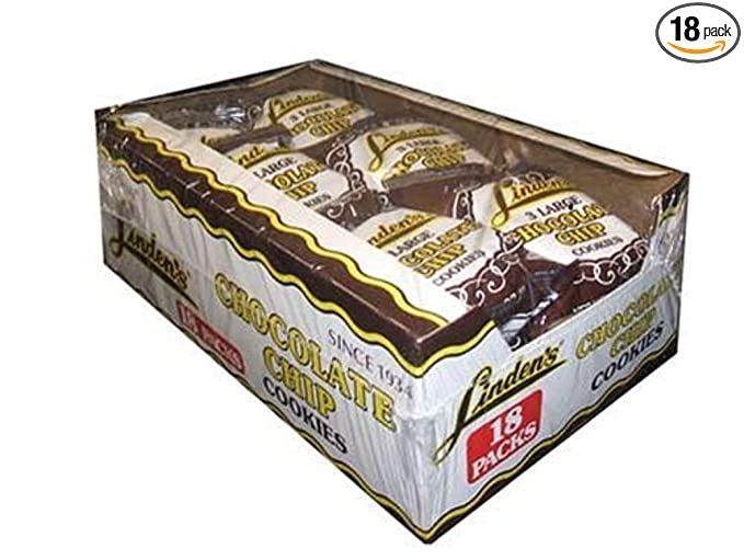 Linden's Chocolate Chip Cookies, 3 Cookies Per Pack 18-1.75 oz. Packs Per Box