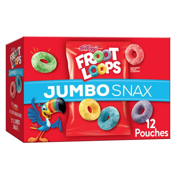 Kellogg's Froot Loops Jumbo Snax Original Cereal Snacks, 12 Count