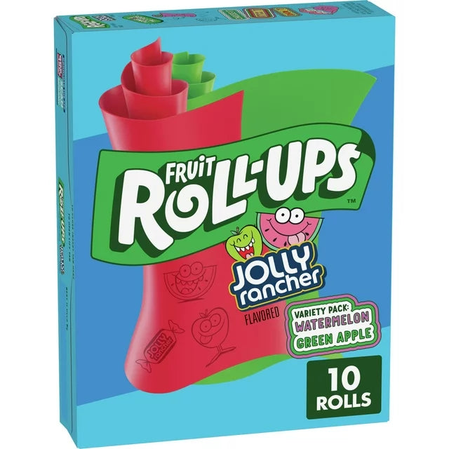 Fruit Roll-Ups Fruit Flavored Snacks, Jolly Rancher, Variety Pack, 10 ct