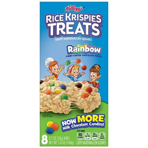 Rice Krispies Treats Marshmallow Snack Bars with Rainbow