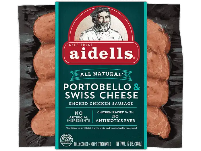 Aidells Portobello & Swiss Cheese Smoked Chicken Sausage