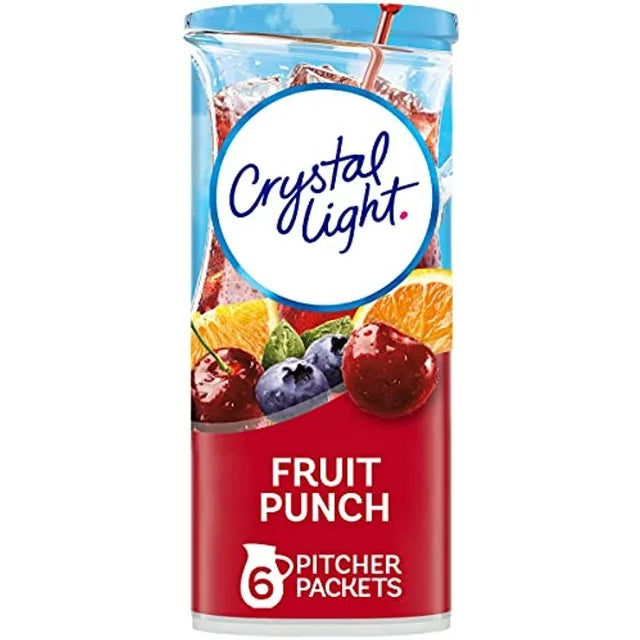 Crystal Light Sugar-Free Fruit Punch powdered Drink Mix 6 Count Pitcher Packets