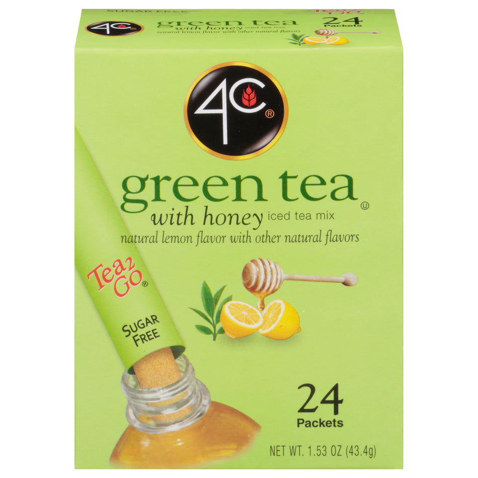 4C Tea2Go Green Tea with Honey - 24 Packets