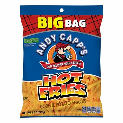 Andy Capp's Hot Fries Corn & Potato Snacks, Big Bag