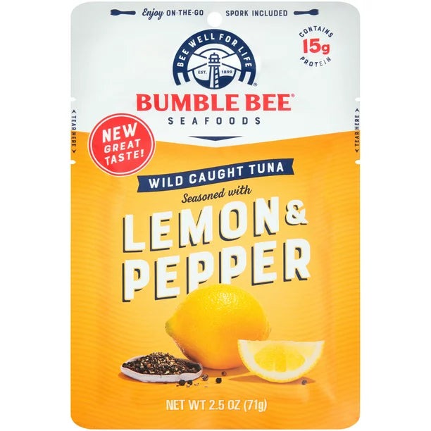 Bumble Bee Lemon & Pepper Seasoned Pouch Tuna, 2.5 Ounce