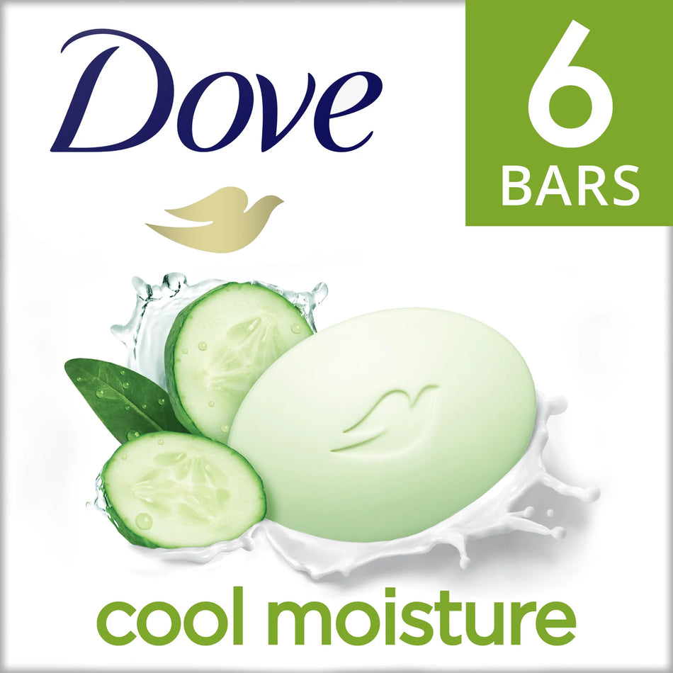 Dove Cool Moisture Cucumber And Green Tea Beauty Bar 6 Bars
