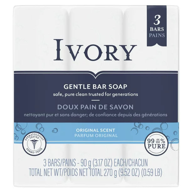 Ivory Gentle Bar Soap, Original Scent, 3 PK