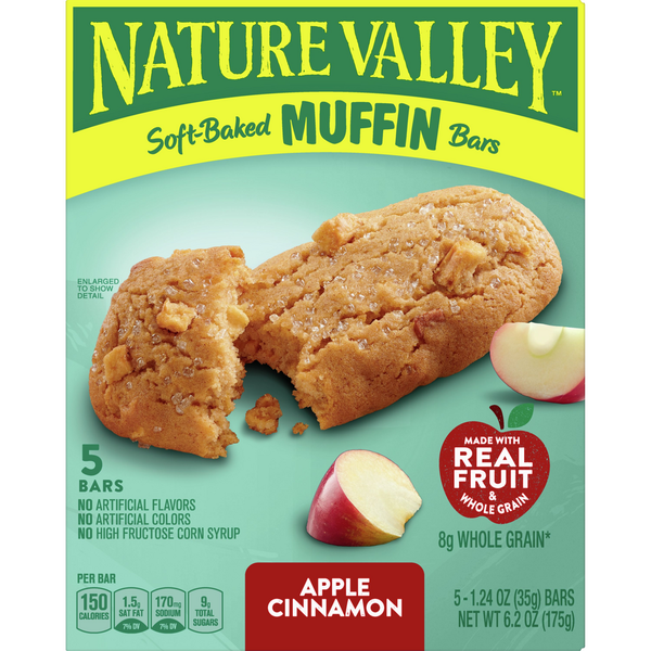 Nature Valley Whole Grain Apple Cinnamon Soft-Baked Muffin Bars Breakfast Snacks