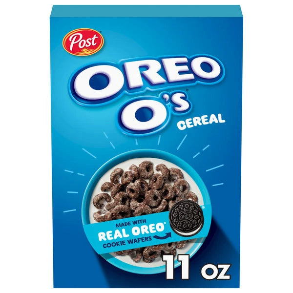 Post Oreo O's Breakfast Cereal, Chocolatey Cookie Cereal,