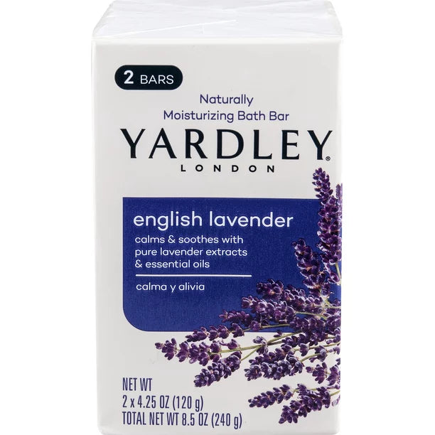 Yardley London Naturally Moisturizing Bars, English Lavender, 2 PK