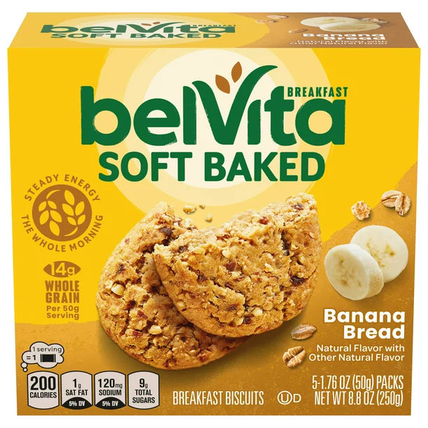 Belvita Soft Baked Banana Bread Breakfast Biscuits, 1.76 oz