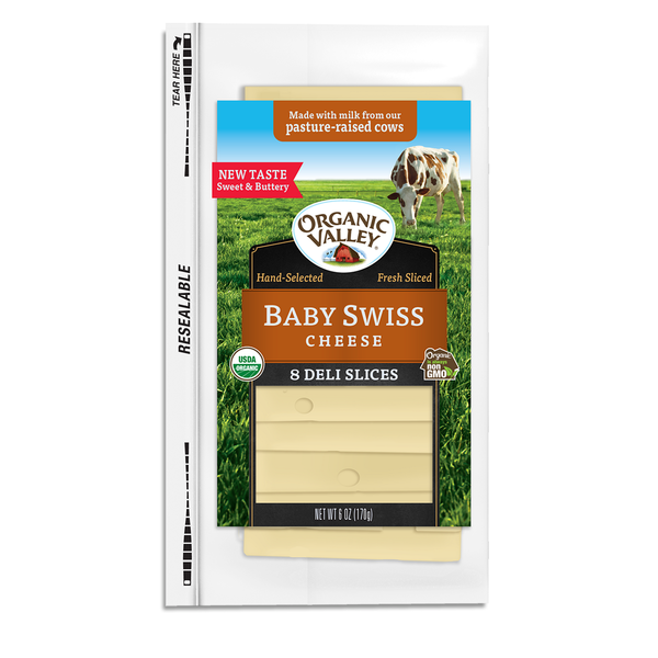 Organic Valley Baby Swiss Cheese Slices