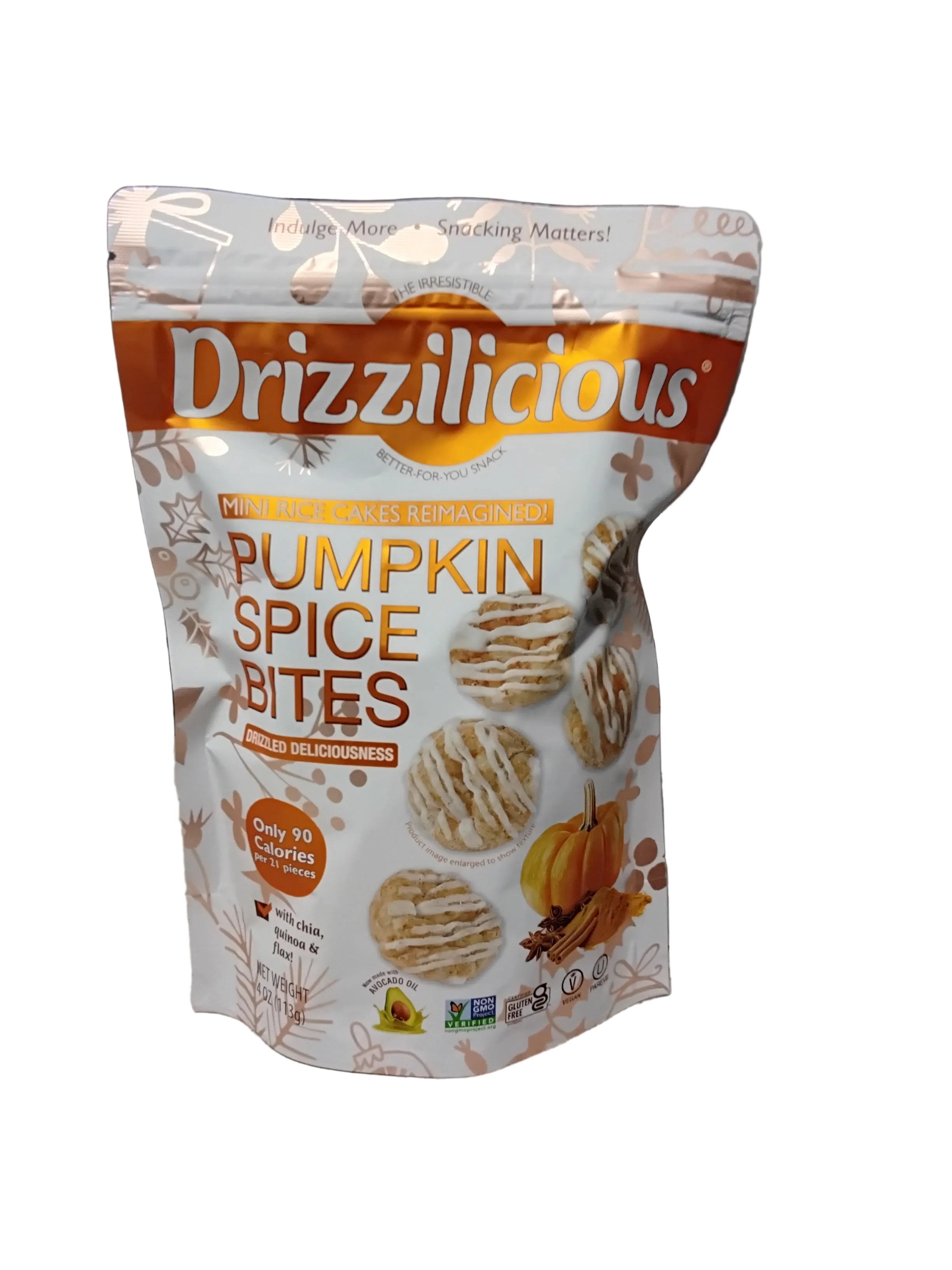 Drizzilicious mini rice cakes Pumpkin spice bites Gluten Free – Peters ...