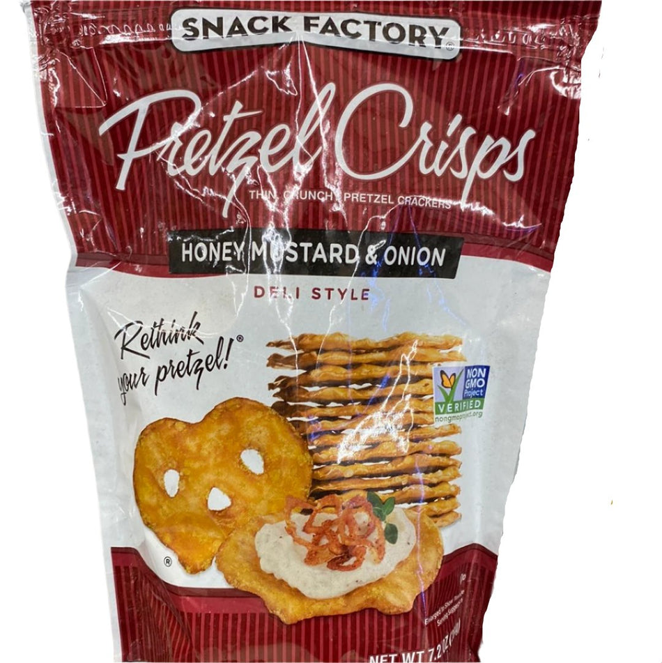 Pretzel crisp honey mustard &onion