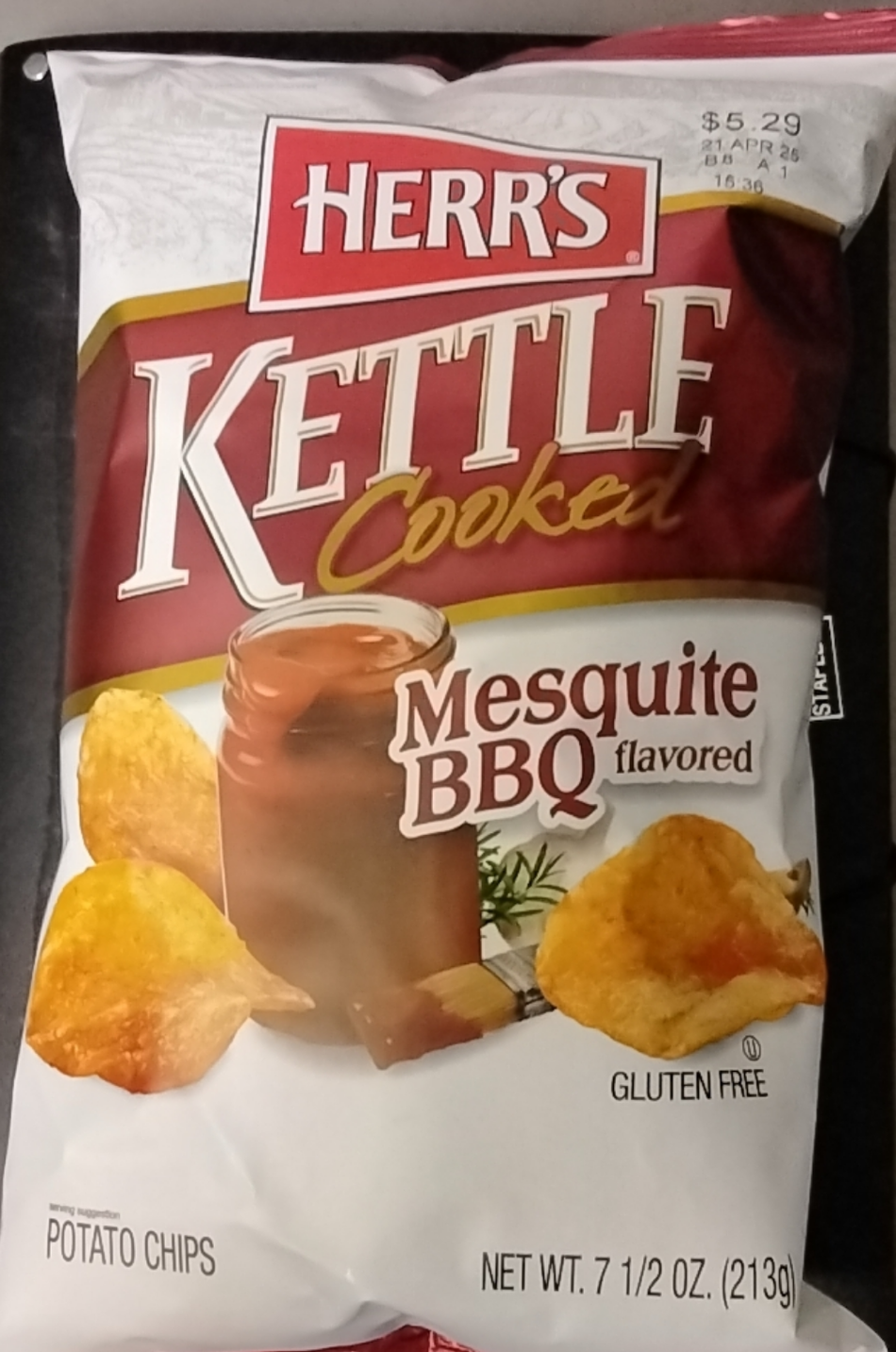 Herr's Kettle Potato Chips Mesquite BBQ
