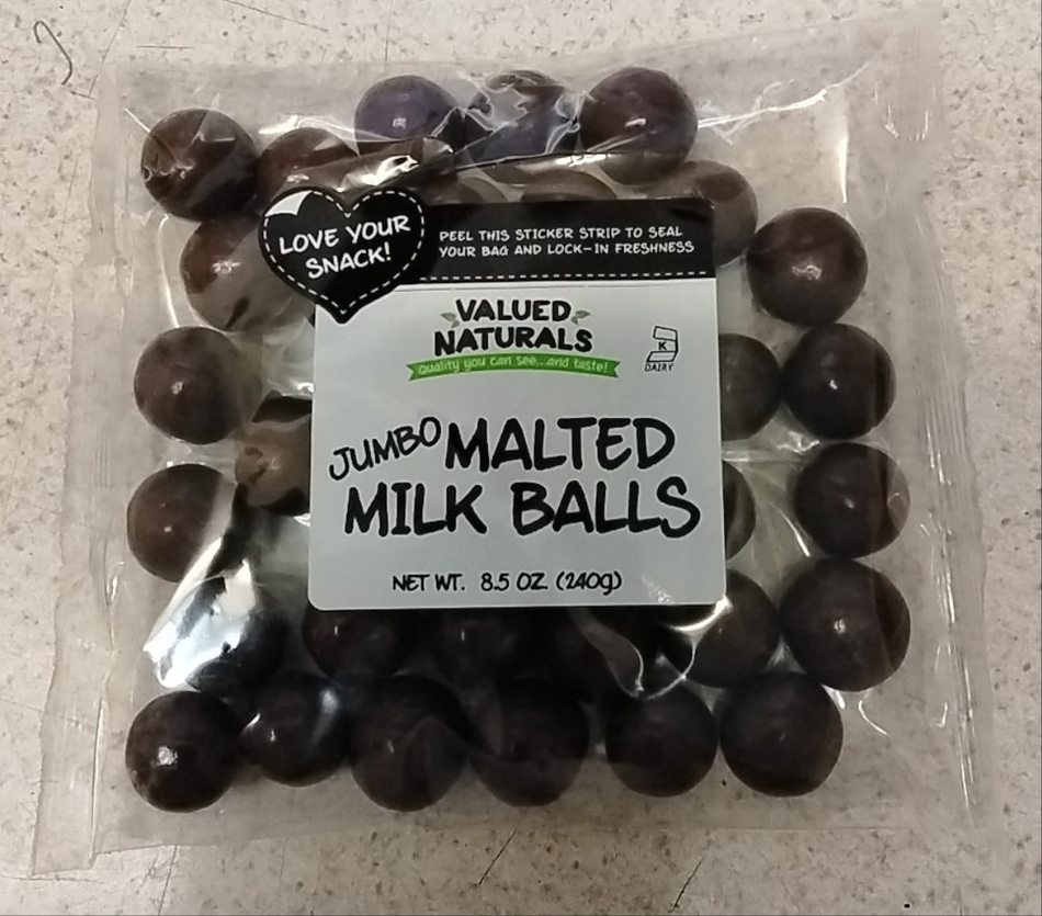 Value naturals jumbo malted milk balls