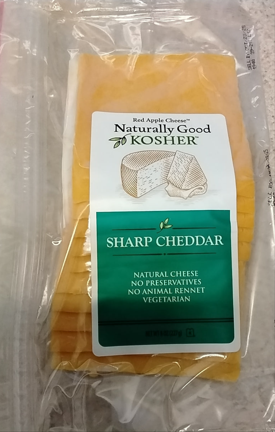 Naturally Good Kosher Cheddar Cheese Sharp Sliced