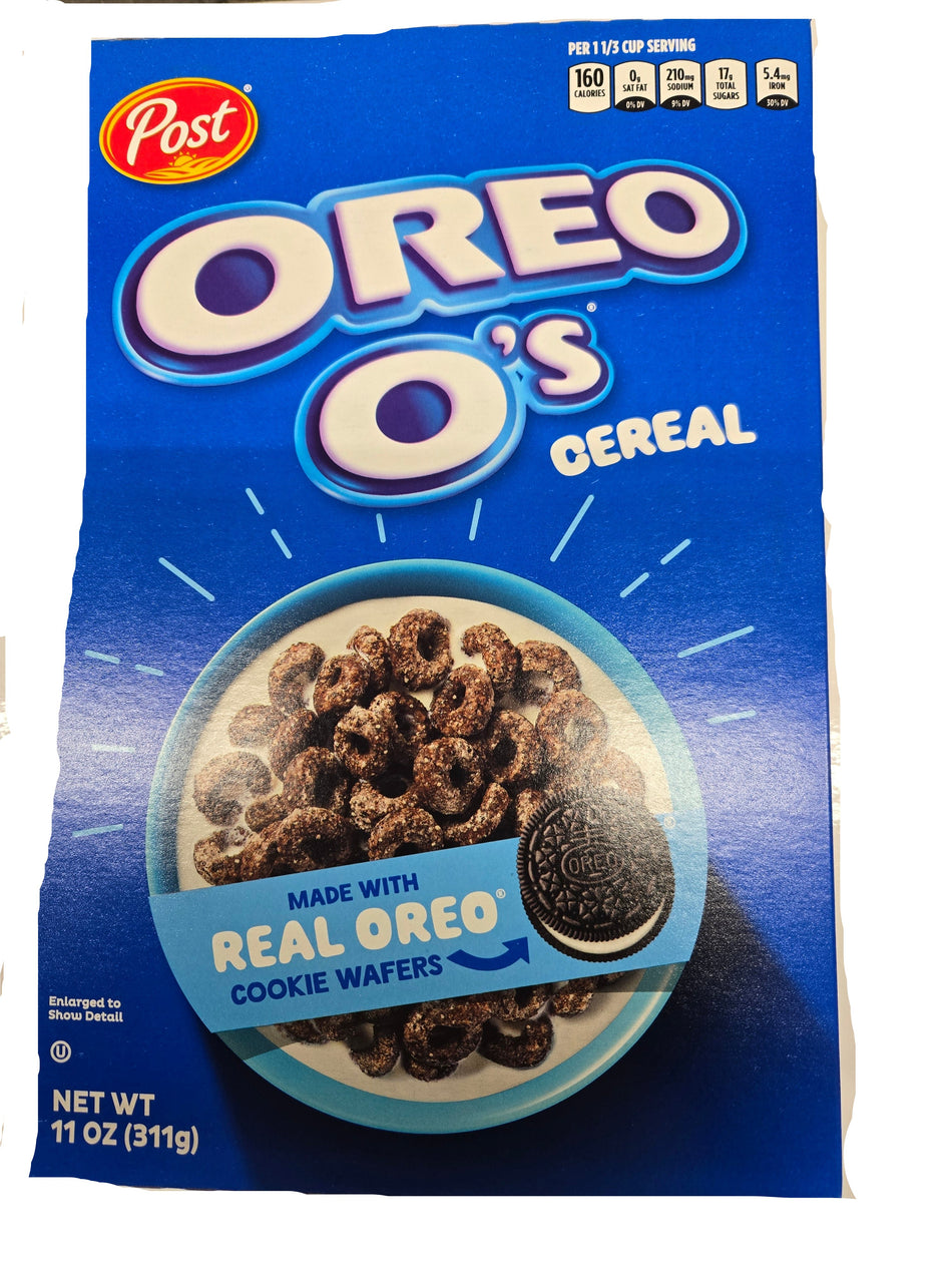 Post Oreo O's Breakfast Cereal, Chocolatey Cookie Cereal,