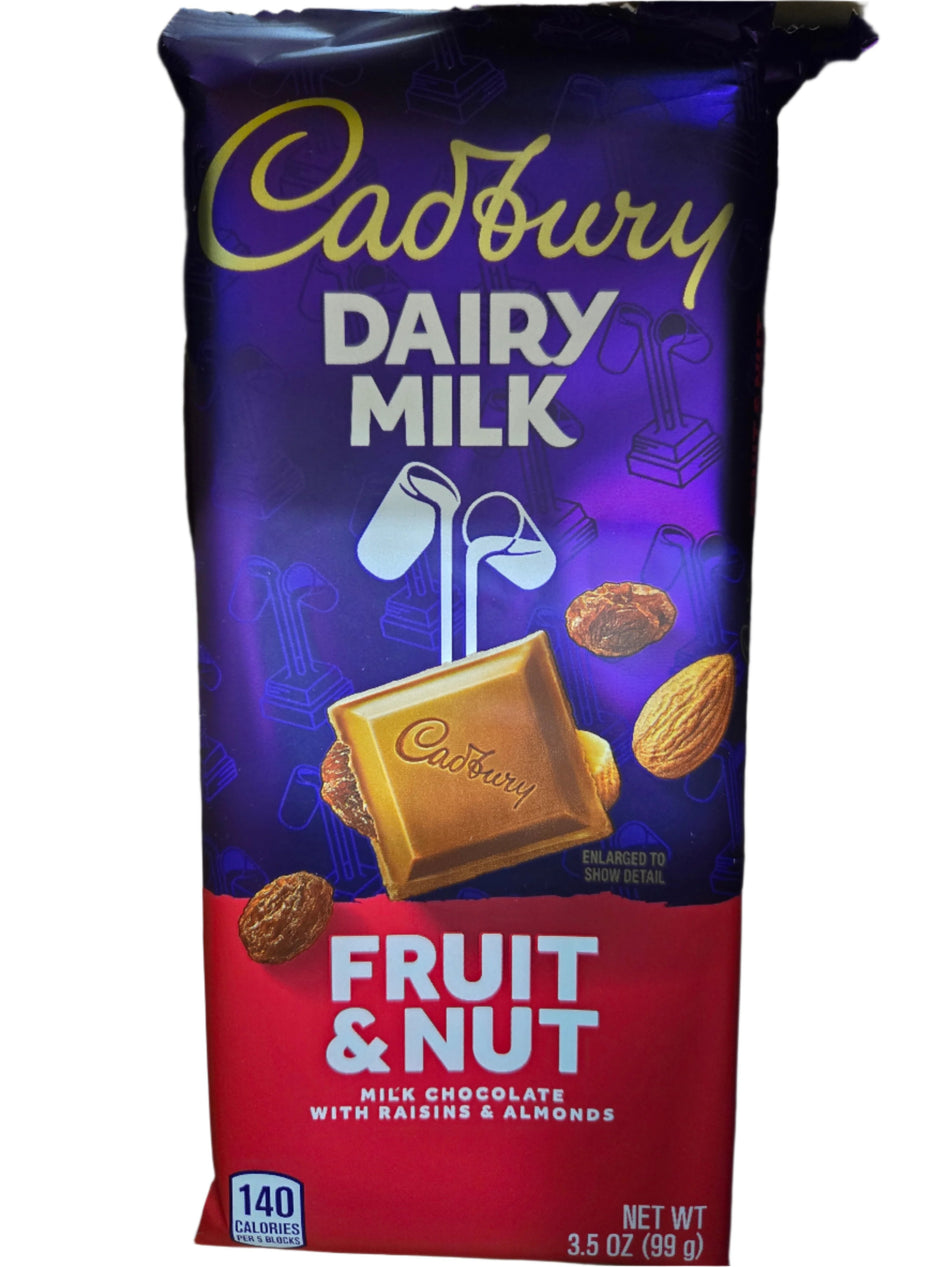 Cadbury milk chocolate bar fruit & nut