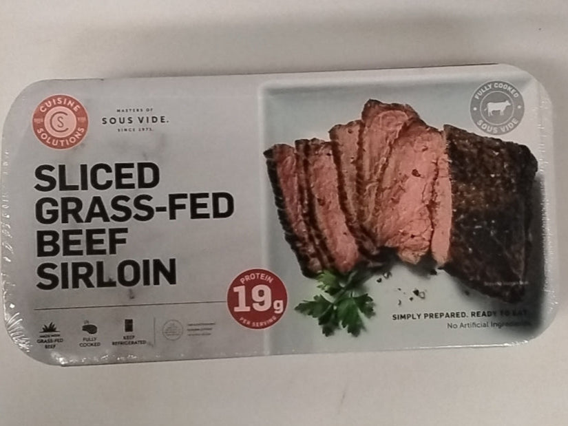 Sliced grass-fed beef sirloin