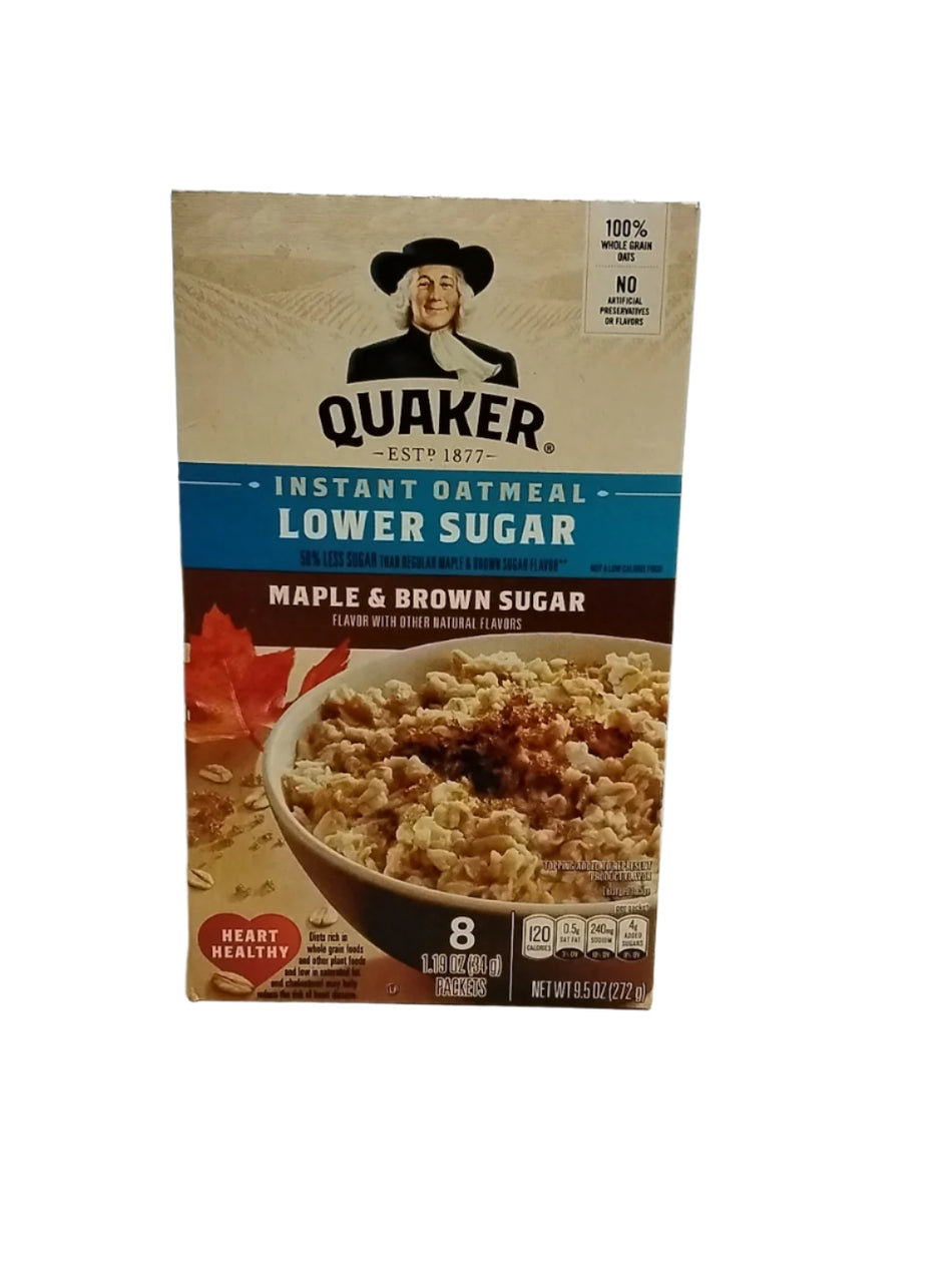 lower sugar & maple y brown sugar quaker instant