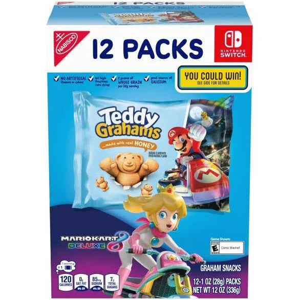 Teddy Grahams Mario Kart 8 Deluxe Honey Graham Snacks